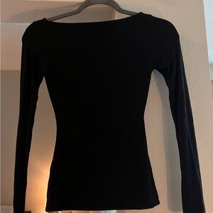 Boat Neck Bodycon Long Sleeve Top